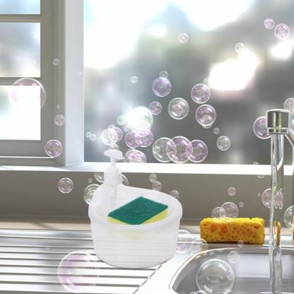 2 In 1 Liquid Soap Dispenser & Sponge Holder (WITH FREE SPONGE)