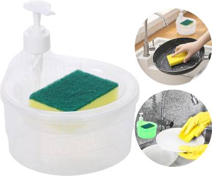 2 In 1 Liquid Soap Dispenser & Sponge Holder (WITH FREE SPONGE)