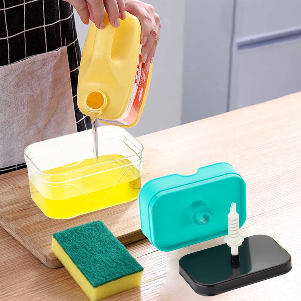 UPGRADED Liquid Soap Dispenser & sponge holder (WITH FREE SPONGE)