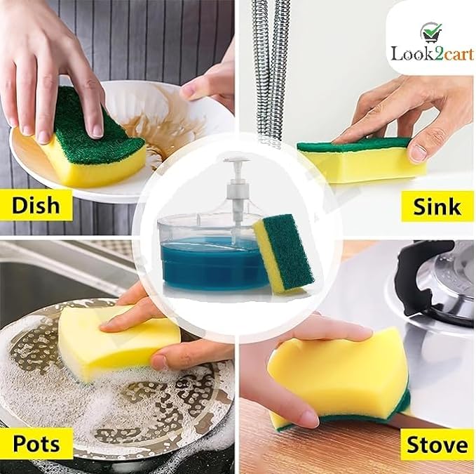 2 In 1 Liquid Soap Dispenser & Sponge Holder (WITH FREE SPONGE)