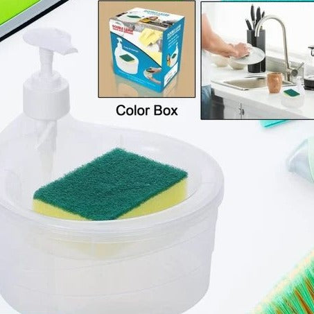 2 In 1 Liquid Soap Dispenser & Sponge Holder (WITH FREE SPONGE)