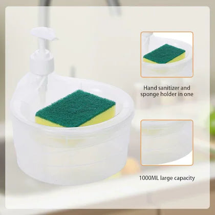 2 In 1 Liquid Soap Dispenser & Sponge Holder (WITH FREE SPONGE)